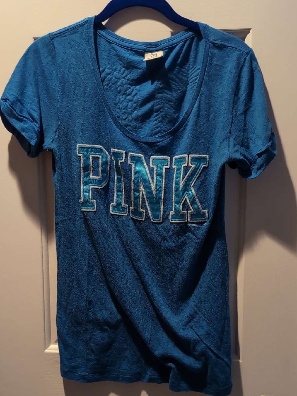 Victoria's Secret PINK Bright Blue Scoop Tee